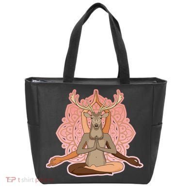 Multi-Ethnic Unity Yoga Deer Tote Bag