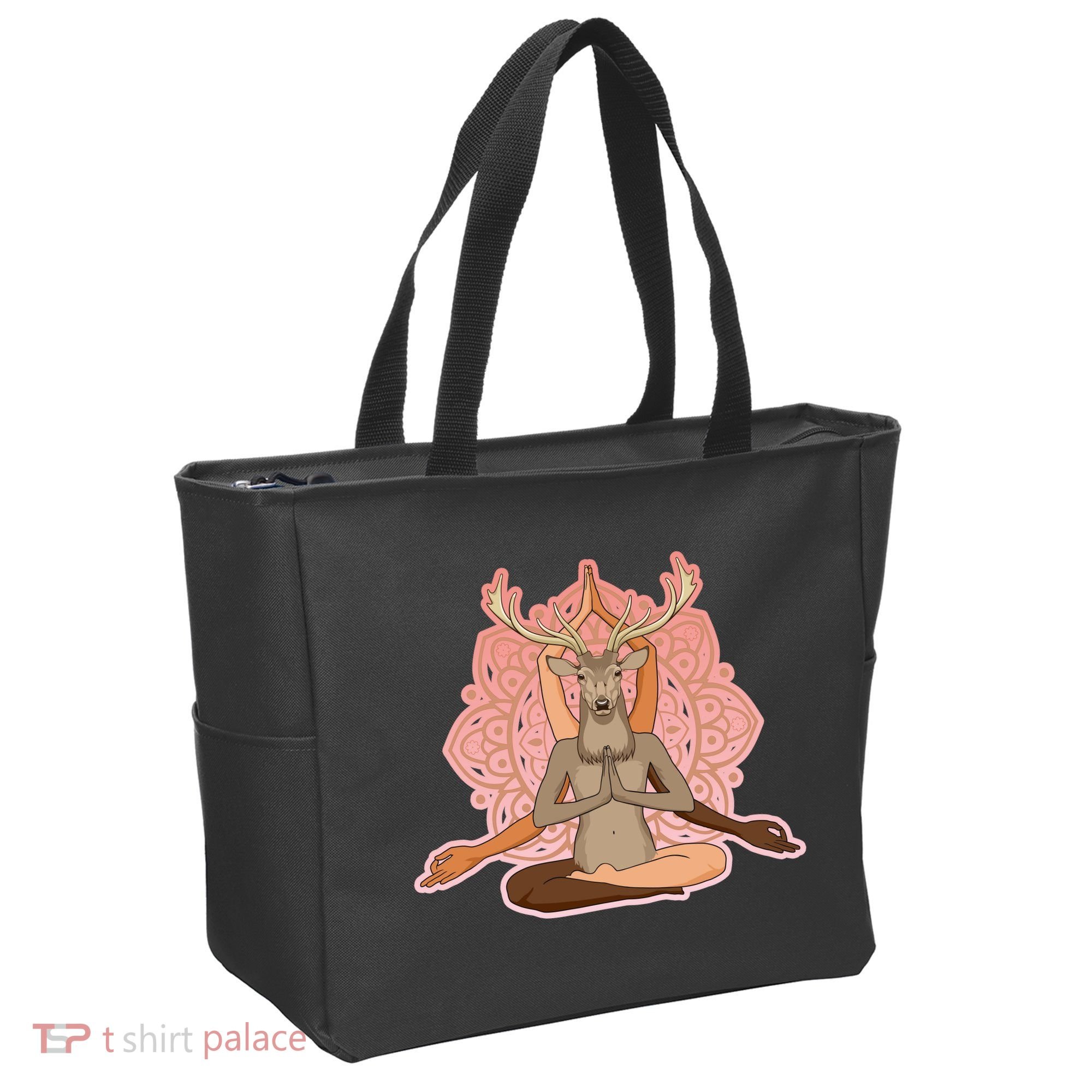 Multi-Ethnic Unity Yoga Deer Tote Bag