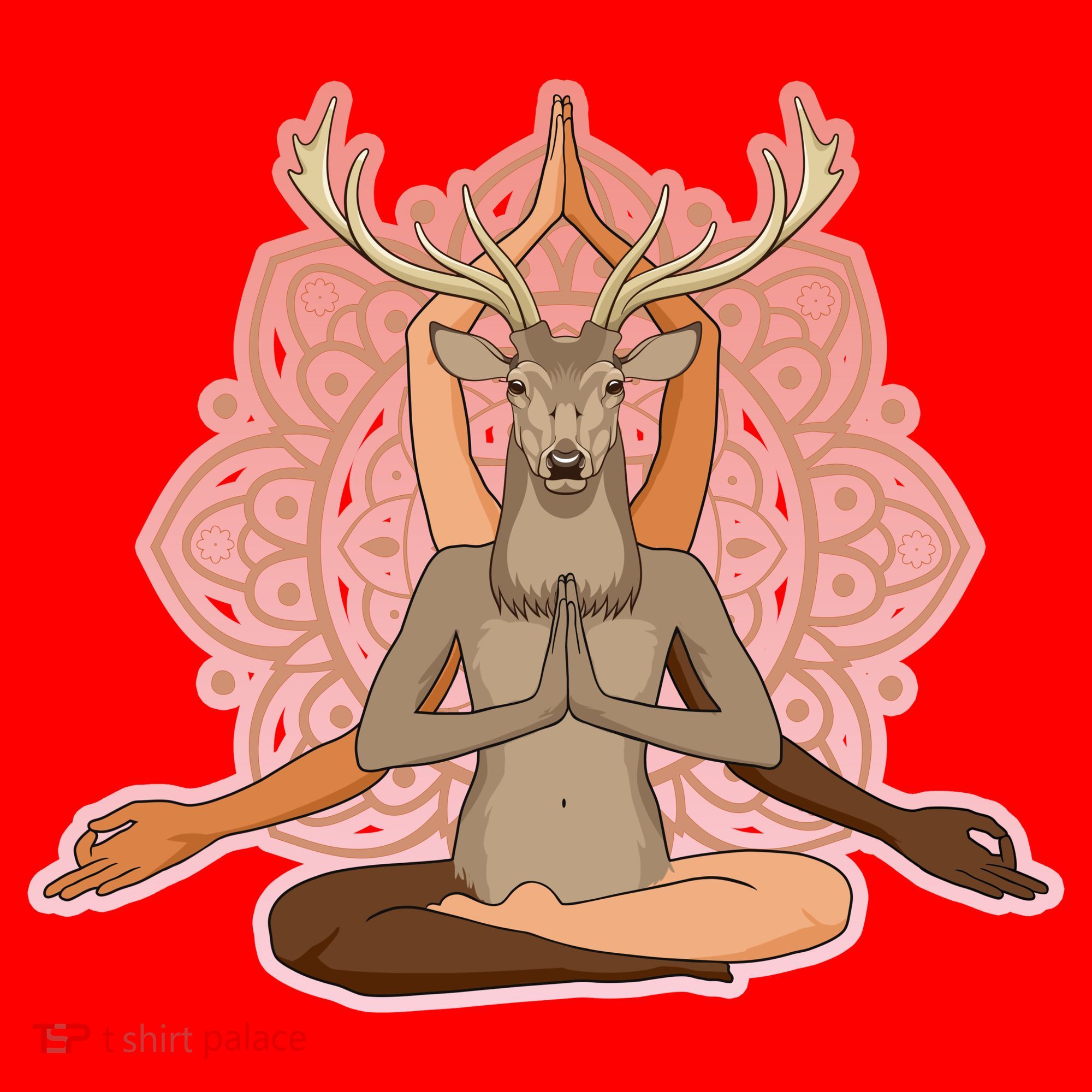Multi-Ethnic Unity Yoga Deer Santa Hat