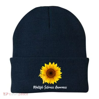 Multiple Sclerosis Awareness Sunflower Beanie