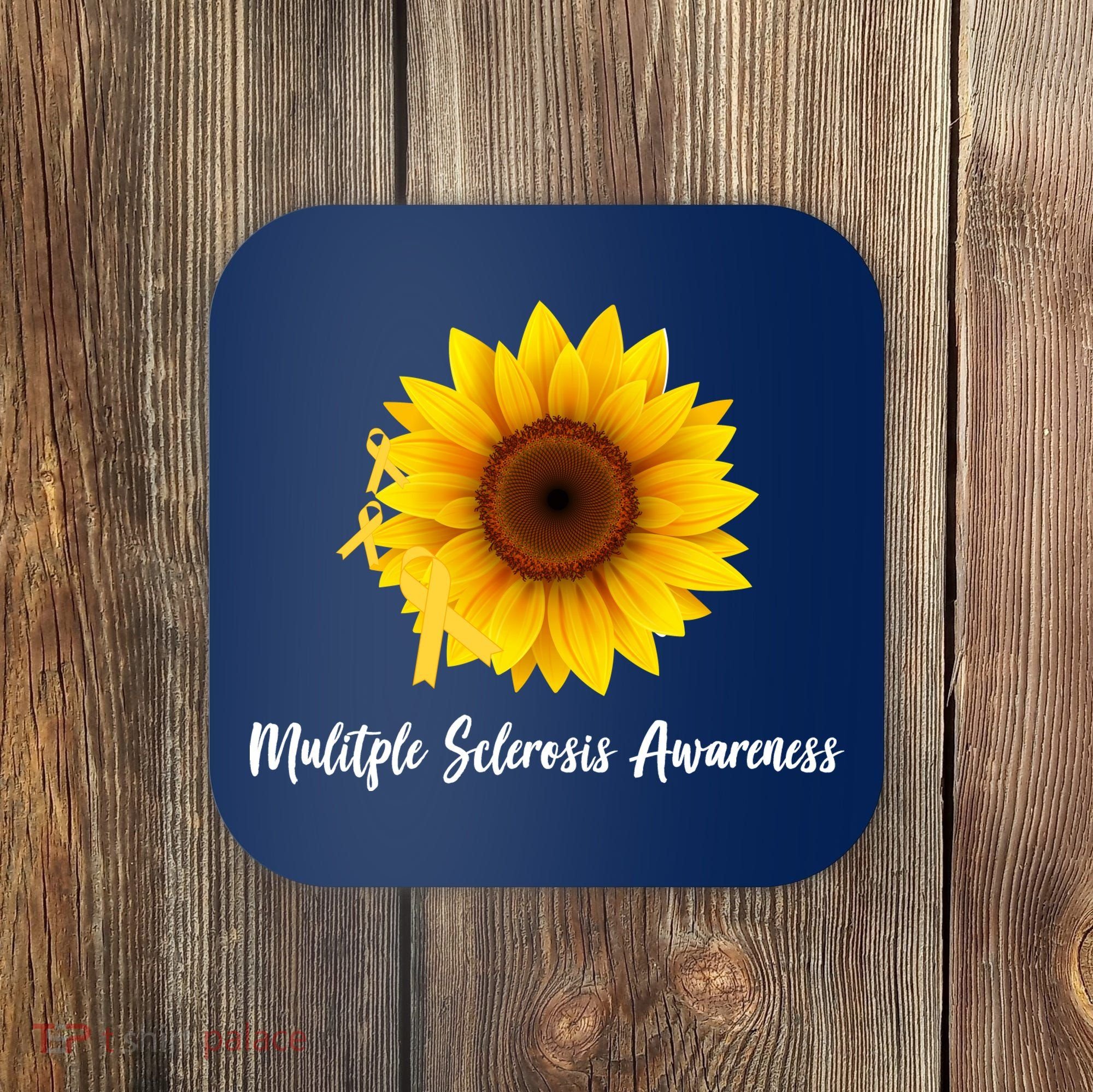 Multiple Sclerosis Awareness Sunflower Coaster