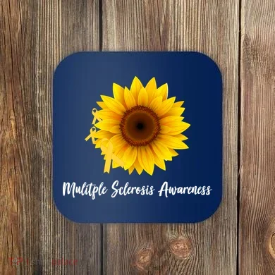 Multiple Sclerosis Awareness Sunflower Coaster