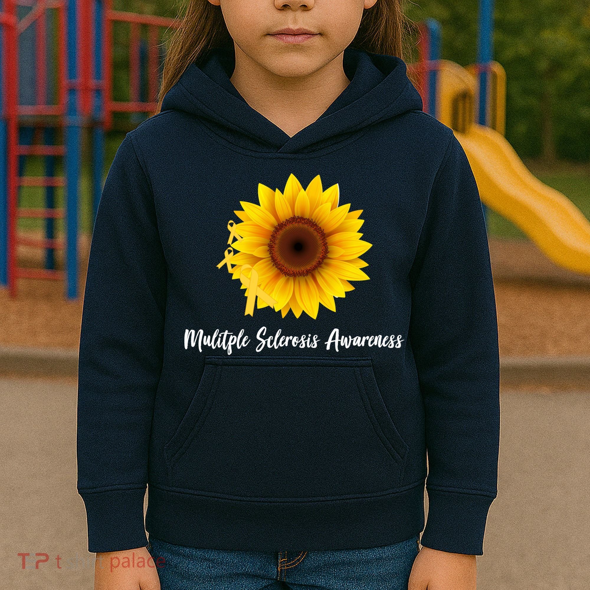Multiple Sclerosis Awareness Sunflower Kids Hoodie