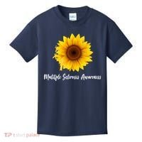 Multiple Sclerosis Awareness Sunflower Kids T-Shirt thumb 0