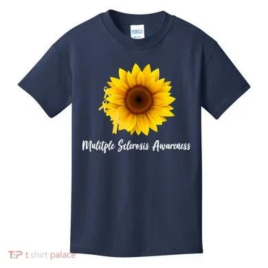 Multiple Sclerosis Awareness Sunflower Kids T-Shirt