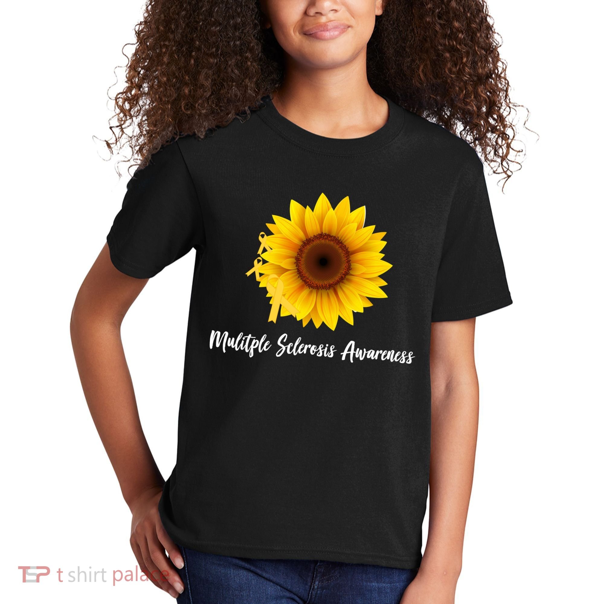 Multiple Sclerosis Awareness Sunflower Kids T-Shirt
