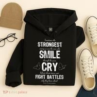 Multiple Sclerosis MS Awareness Fight Battles Quote  Hoodie thumb 4