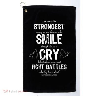 Multiple Sclerosis MS Awareness Fight Battles Quote  Golf Towel