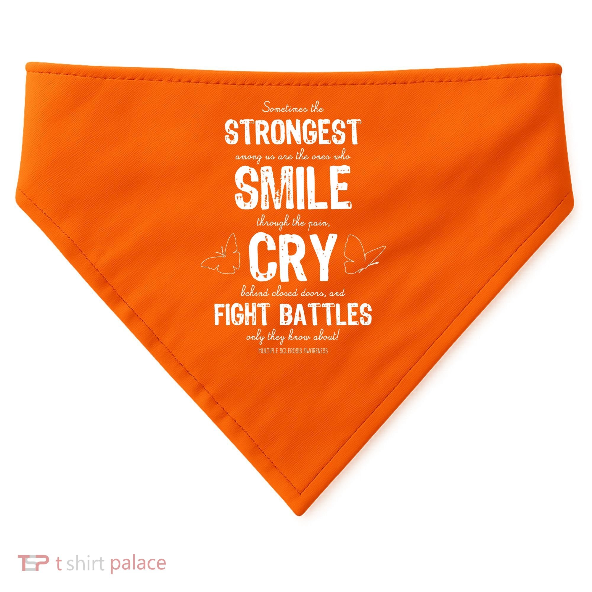 Multiple Sclerosis MS Awareness Fight Battles Quote  USA-Made Doggie Bandana
