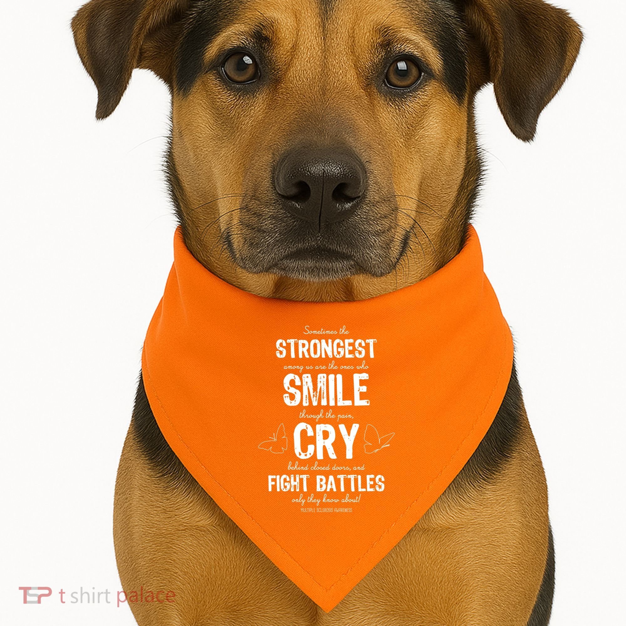 Multiple Sclerosis MS Awareness Fight Battles Quote  USA-Made Doggie Bandana