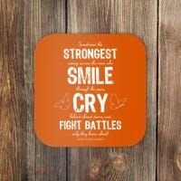 Multiple Sclerosis MS Awareness Fight Battles Quote  Coaster thumb 0
