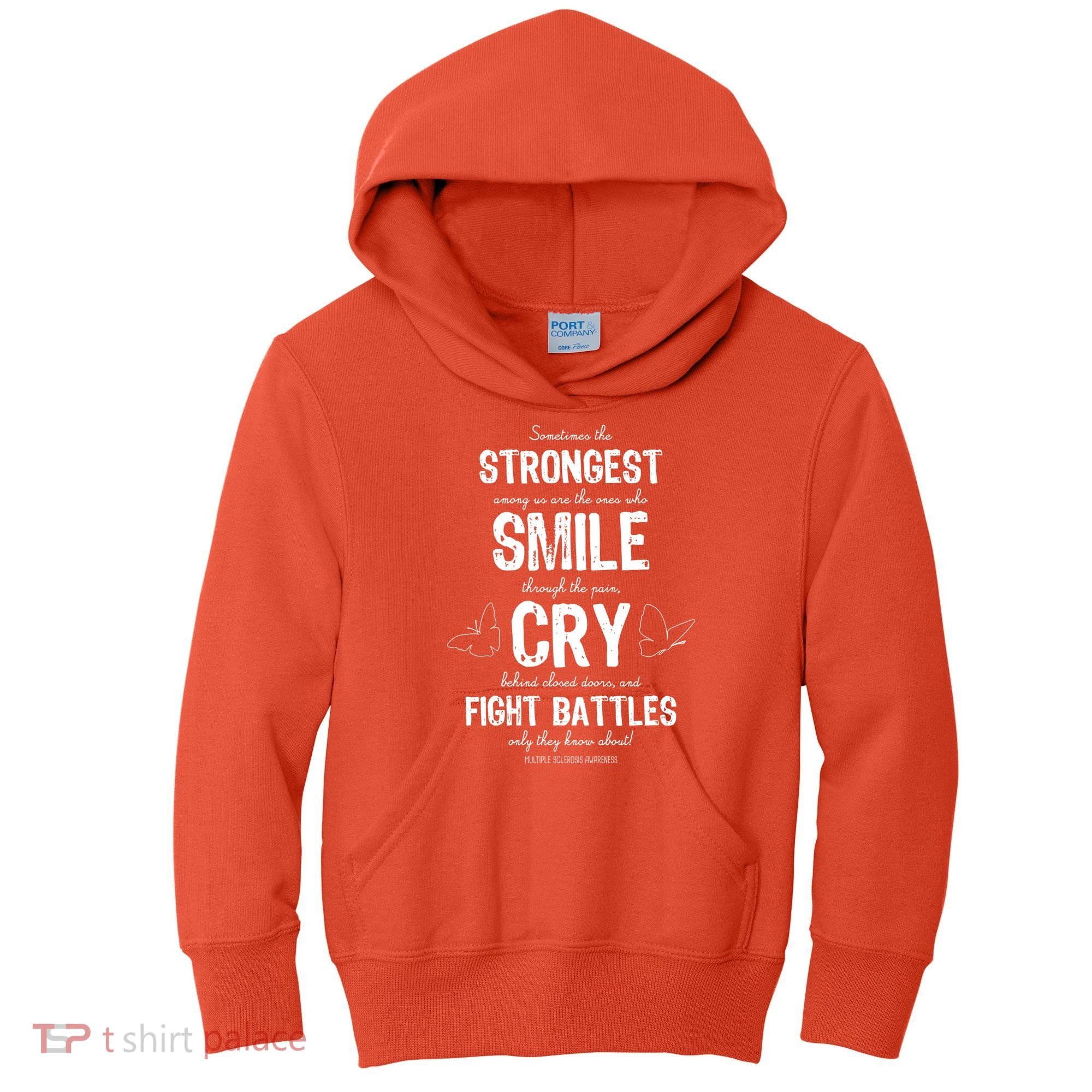 Multiple Sclerosis MS Awareness Fight Battles Quote  Kids Hoodie