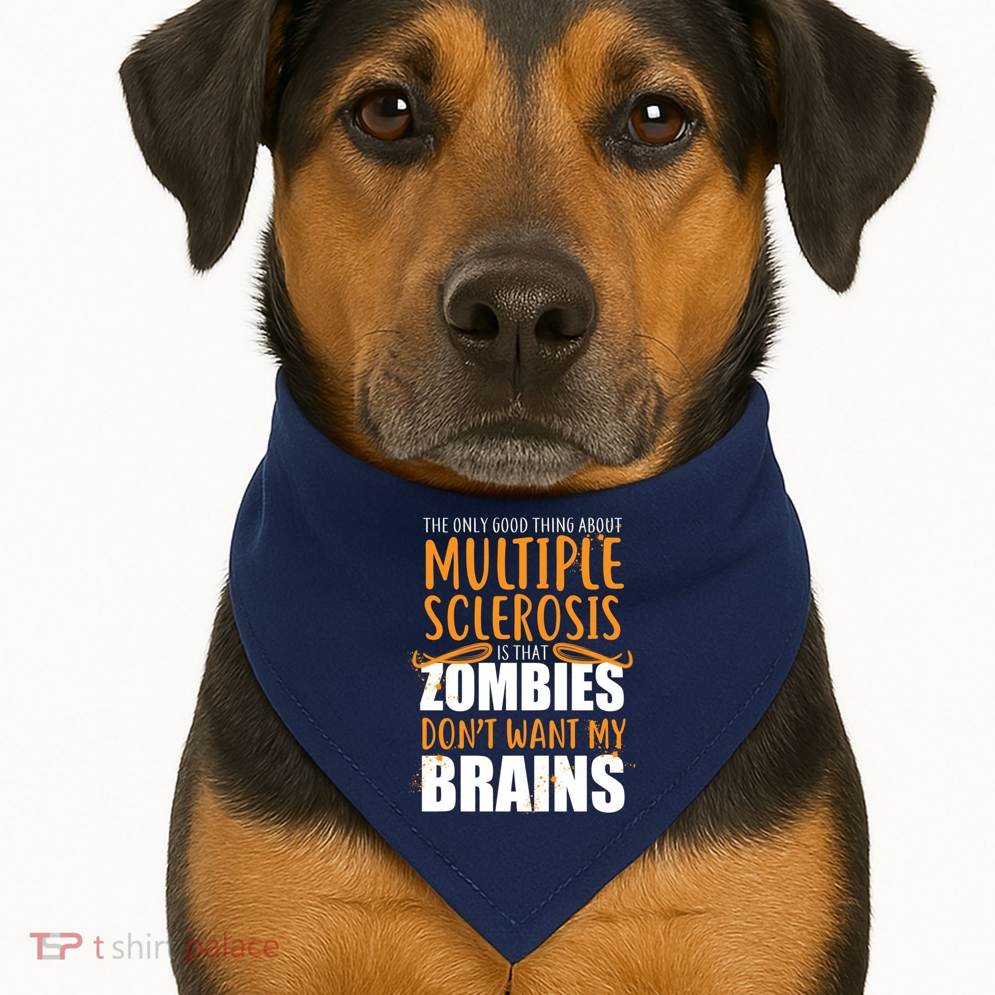 Multiple Sclerosis Zombie Don't Want My Brains USA-Made Doggie Bandana