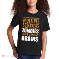 Multiple Sclerosis Zombie Don't Want My Brains Kids T-Shirt thumb 2