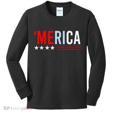 Merica Usa Kids Long Sleeve Shirt