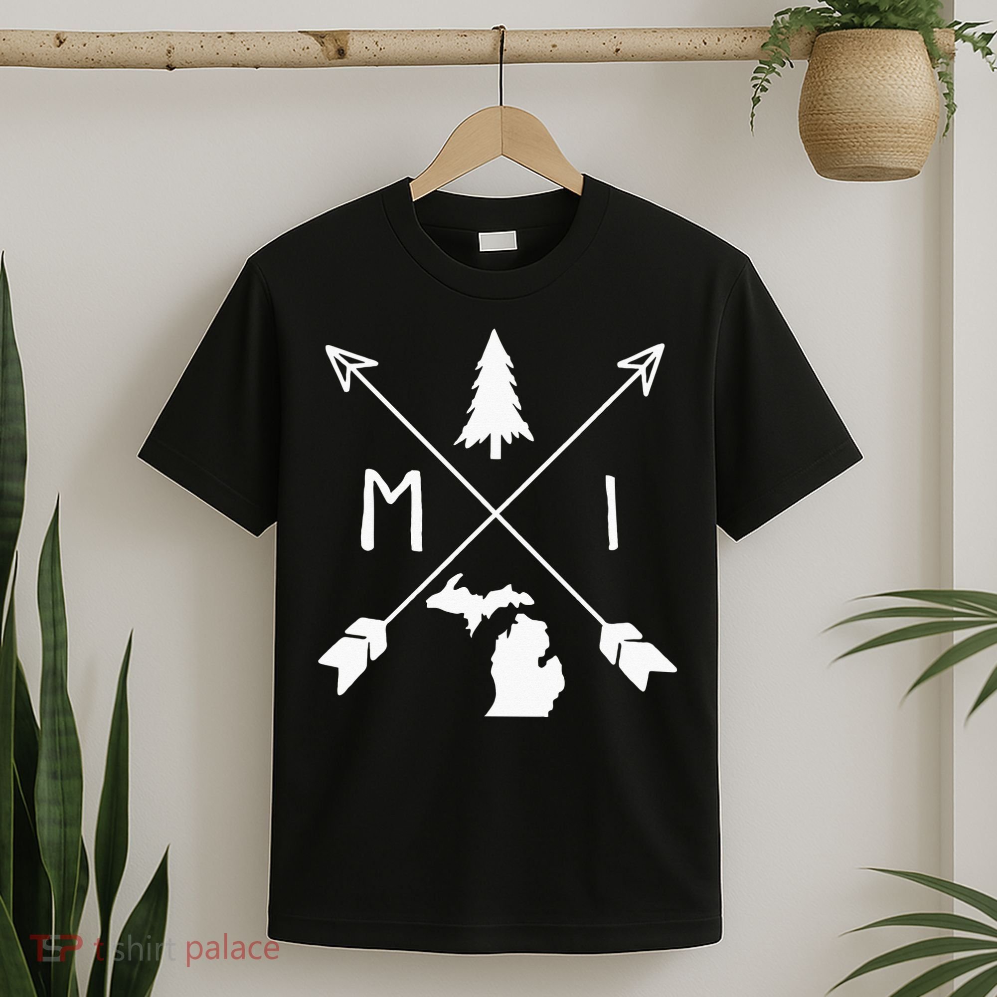 Michigan Up North Home State Midwest Vintage Retro T-Shirt