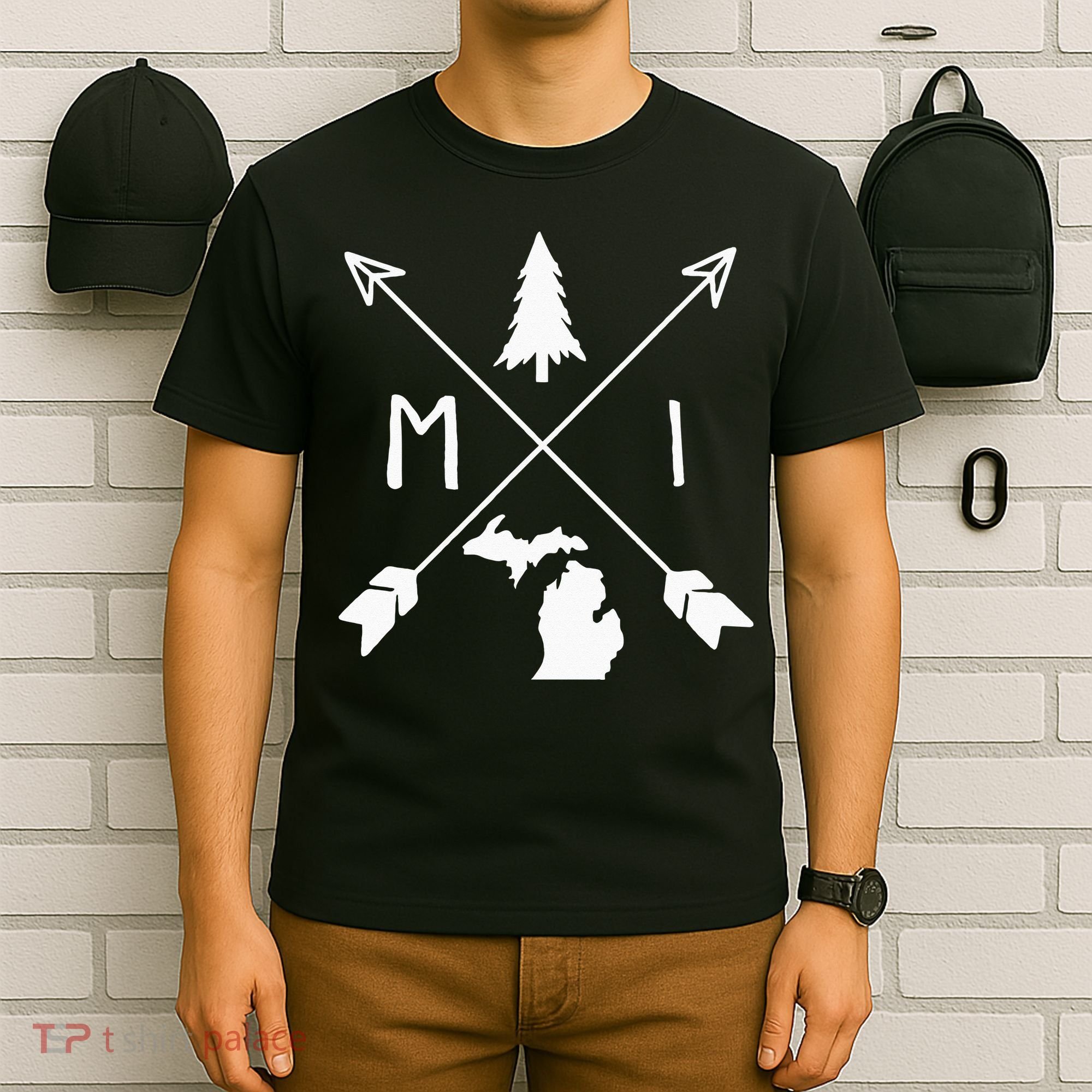 Michigan Up North Home State Midwest Vintage Retro T-Shirt