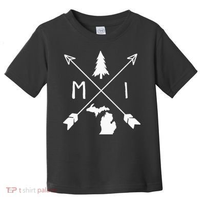 Michigan Up North Home State Midwest Vintage Retro Toddler T-Shirt