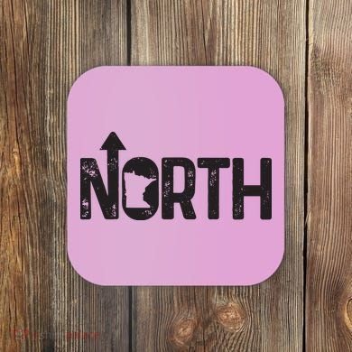 Minnesota Up North State Map Pride Gift Coaster