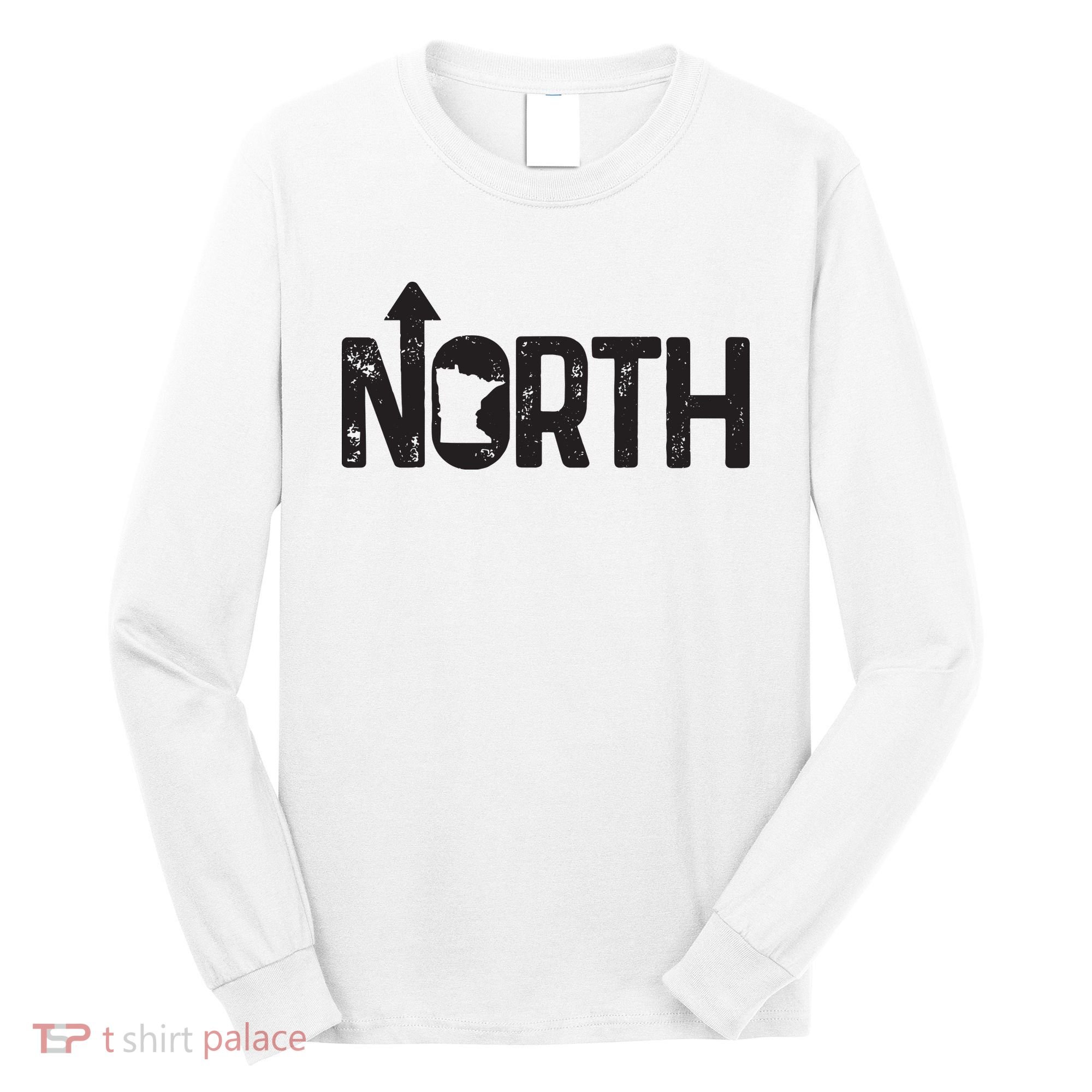 Minnesota Up North State Map Pride Gift Long Sleeve Shirt