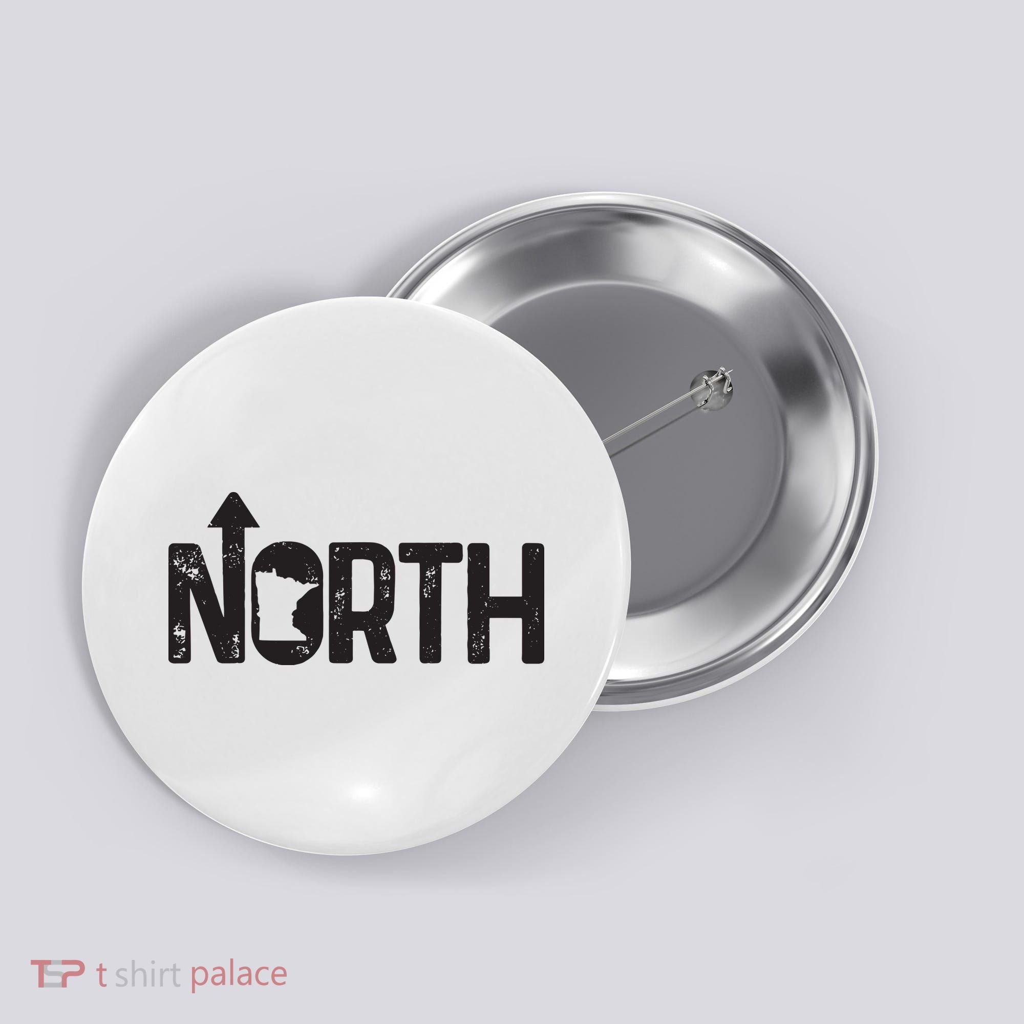 Minnesota Up North State Map Pride Gift Button