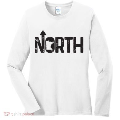 Minnesota Up North State Map Pride Gift Women's Long Sleeve Shirt