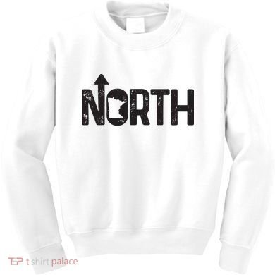 Minnesota Up North State Map Pride Gift Kids Sweatshirt