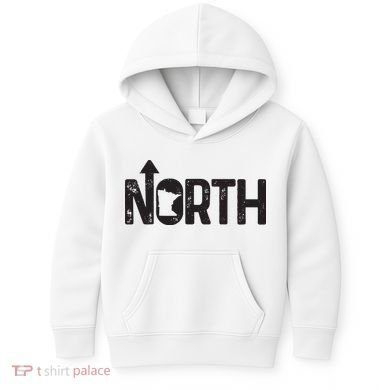 Minnesota Up North State Map Pride Gift Kids Hoodie