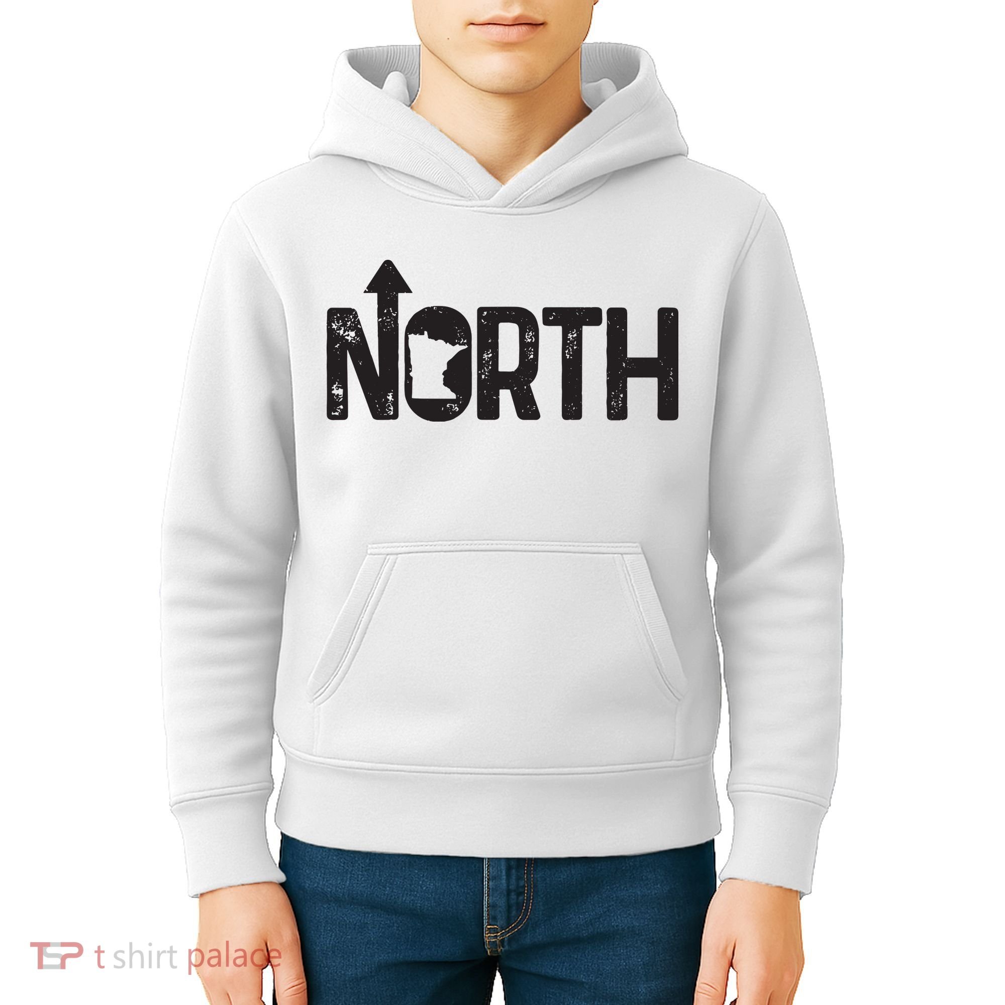 Minnesota Up North State Map Pride Gift Kids Hoodie
