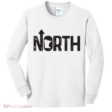 Minnesota Up North State Map Pride Gift Kids Long Sleeve Shirt