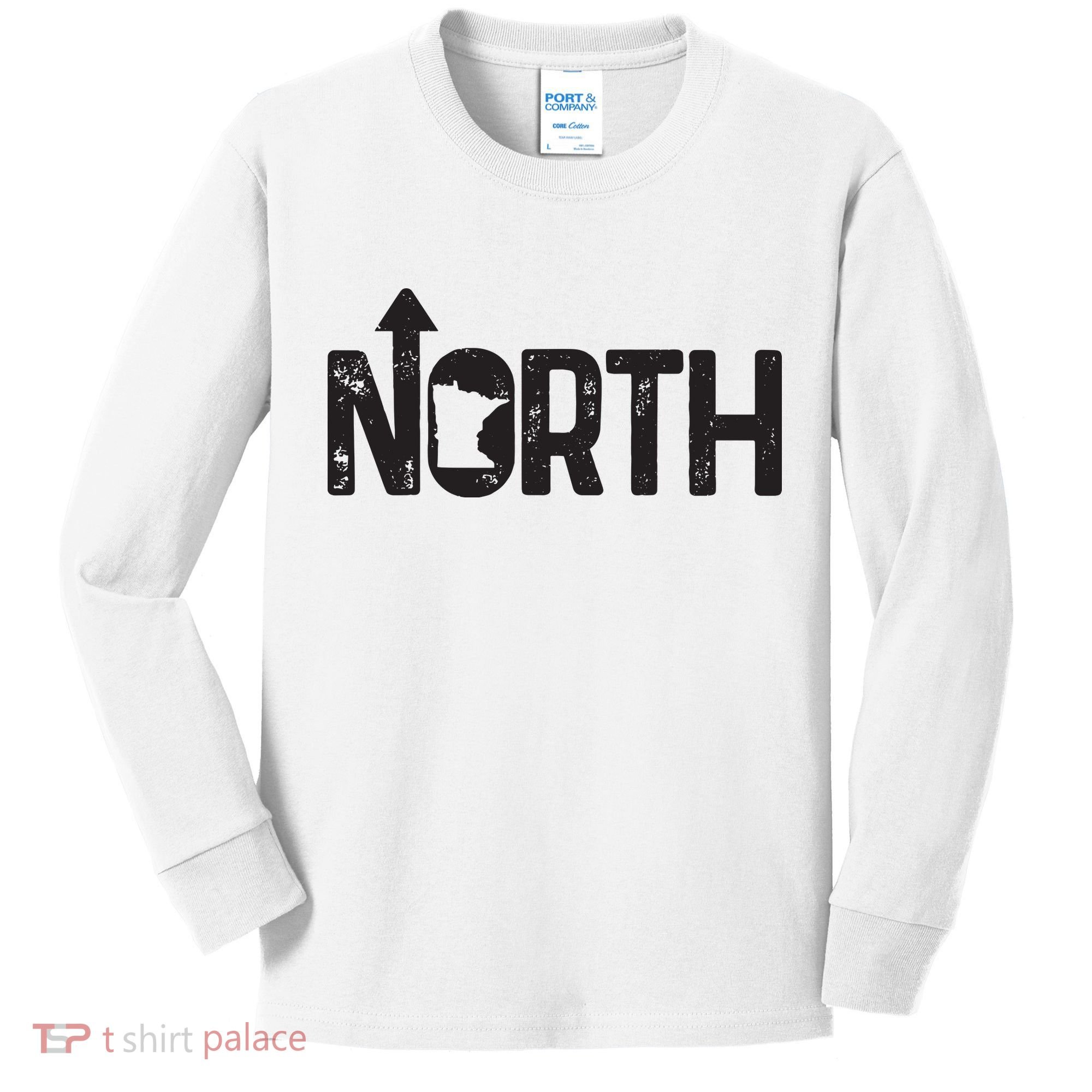 Minnesota Up North State Map Pride Gift Kids Long Sleeve Shirt