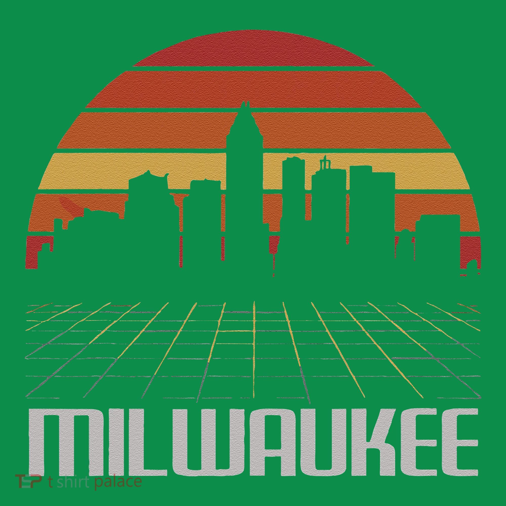 Milwaukee Usa Retro Vintage Sunset Skyline Milwaukee T-Shirt