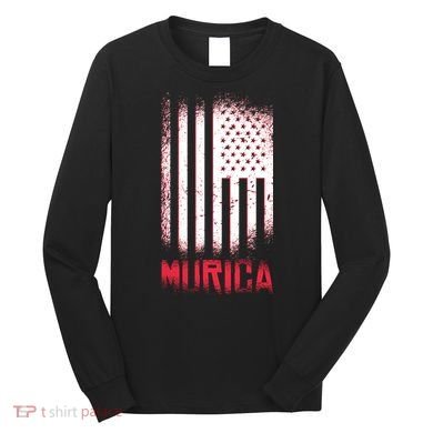 Murica American Flag Patriotic Long Sleeve Shirt