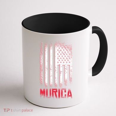 Murica American Flag Patriotic Coffee Mug back