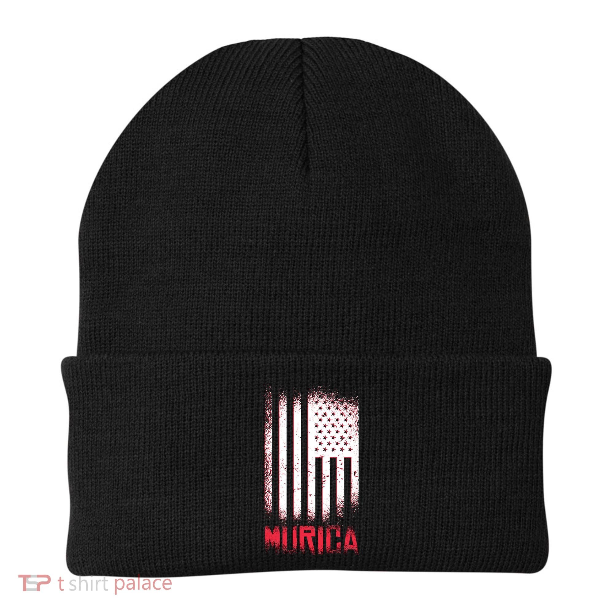 Murica American Flag Patriotic Beanie