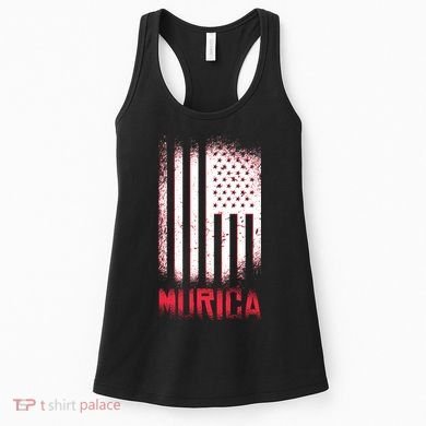 Murica American Flag Patriotic Women's Tank Top