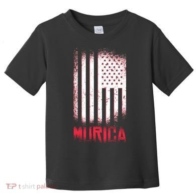 Murica American Flag Patriotic Toddler T-Shirt