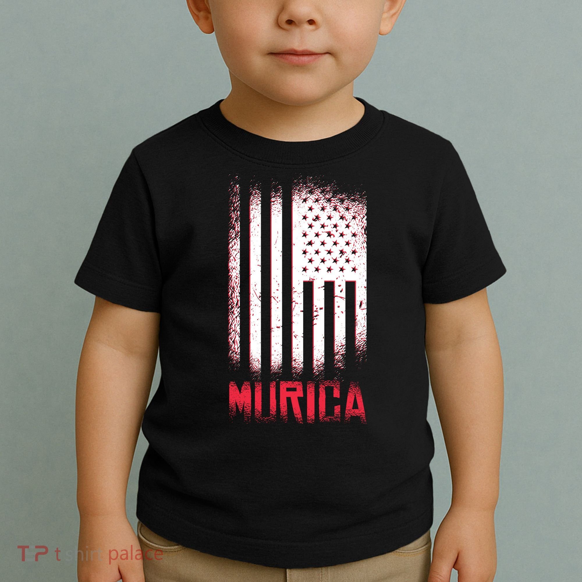 Murica American Flag Patriotic Toddler T-Shirt