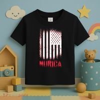 Murica American Flag Patriotic Toddler T-Shirt thumb 3