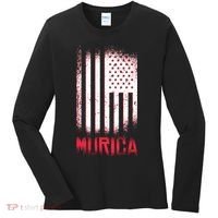 Murica American Flag Patriotic Women's Long Sleeve Shirt thumb 0