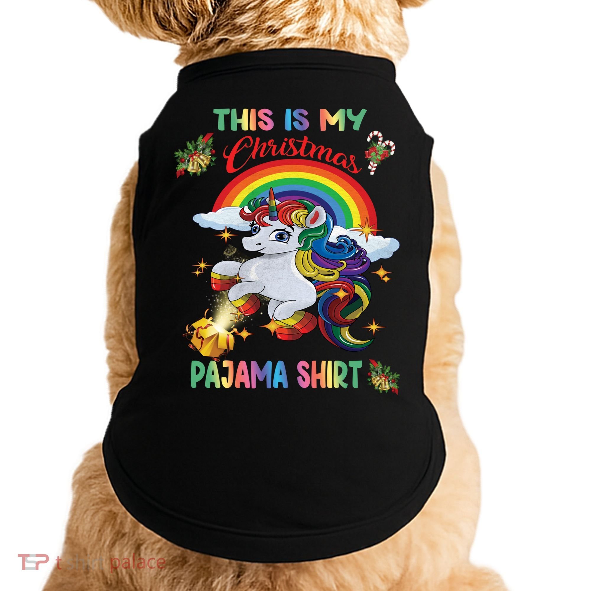 Magical Unicorn Squad This Is My Christmas Pajama Gift Doggie Tank