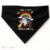 Magical Unicorn Squad This Is My Christmas Pajama Gift USA-Made Doggie Bandana thumb 0