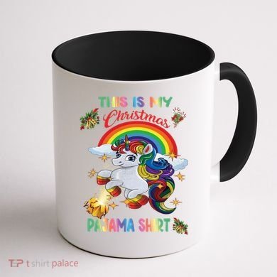 Magical Unicorn Squad This Is My Christmas Pajama Gift Coffee Mug back