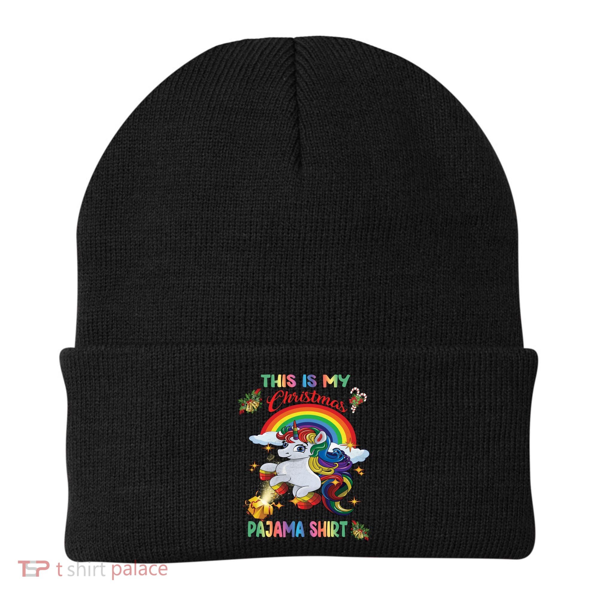 Magical Unicorn Squad This Is My Christmas Pajama Gift Beanie