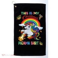 Magical Unicorn Squad This Is My Christmas Pajama Gift Golf Towel thumb 0