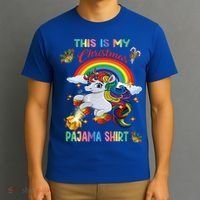 Magical Unicorn Squad This Is My Christmas Pajama Gift T-Shirt thumb 3