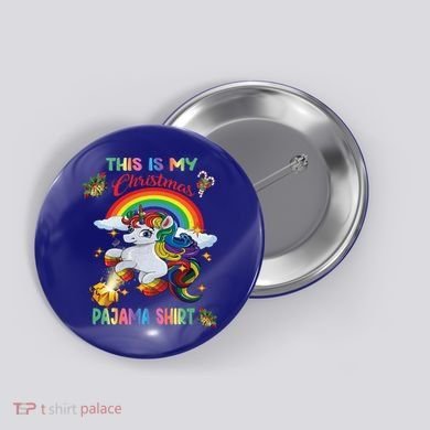 Magical Unicorn Squad This Is My Christmas Pajama Gift Button