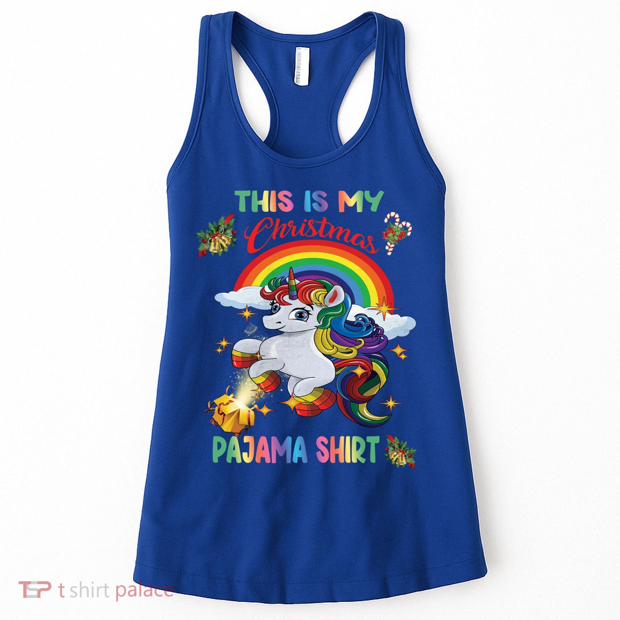 Magical Unicorn Squad This Is My Christmas Pajama Gift Women's Tank Top