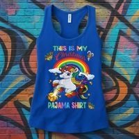 Magical Unicorn Squad This Is My Christmas Pajama Gift Women's Tank Top thumb 3