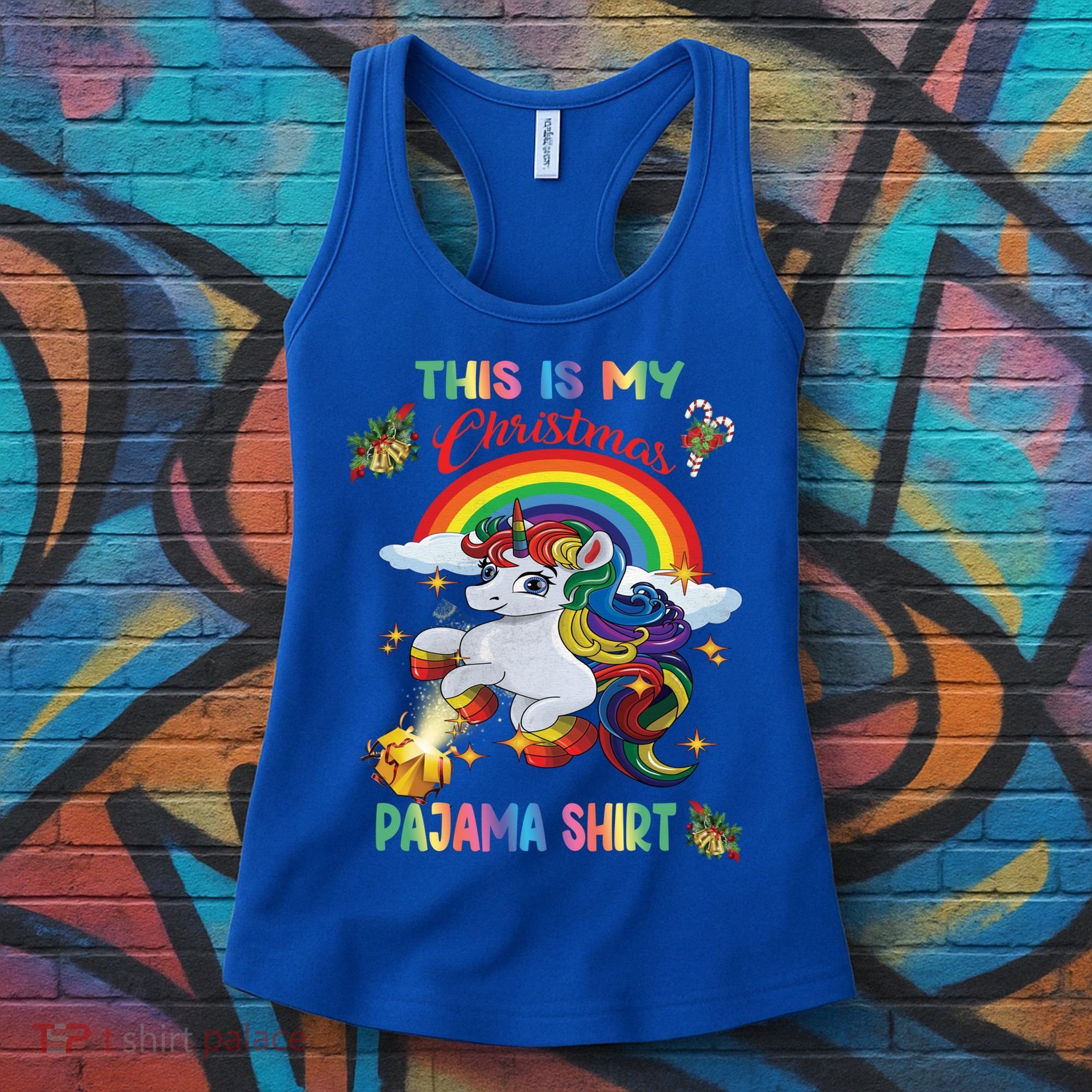 Magical Unicorn Squad This Is My Christmas Pajama Gift Women's Tank Top